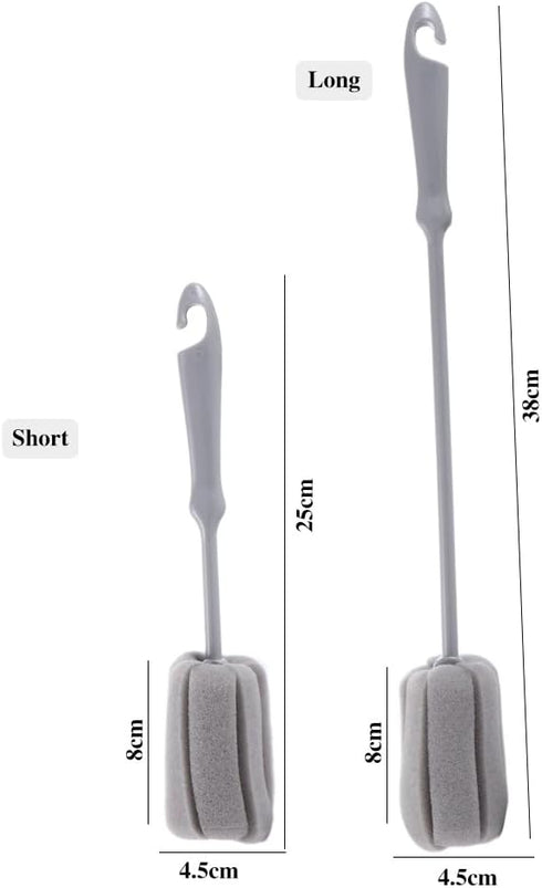 4Pcs Bottle,Glassware,Mug(10",15") Vctitil Soft Sponge Bottle Cleaning Brush,Long and Short Handle Bottle Brushes