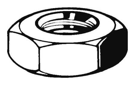 GRAINGER APPROVED 5/8"-11 Grade A Zinc Plated Finish Low Carbon Steel Jam Hex Nuts,