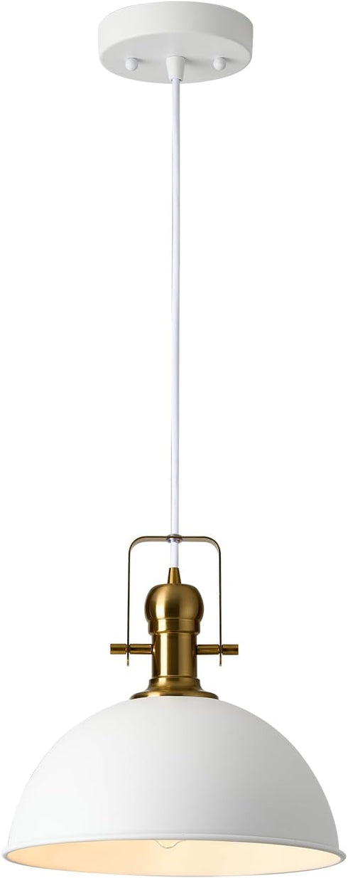 12 Inch Sandy White Farmhouse Pendant Lights for Kitchen Island Industrial Adjustable