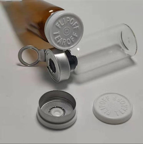 10ml Glass Bottle,Sterile Transparent Vial,Seals Empty Vials, Lab Sample Vial, Empty Vials with Self Healing Injection Port,with Flip Off Aluminum Cap (Tan transparent Borosilicate Glass B) by GISUREM