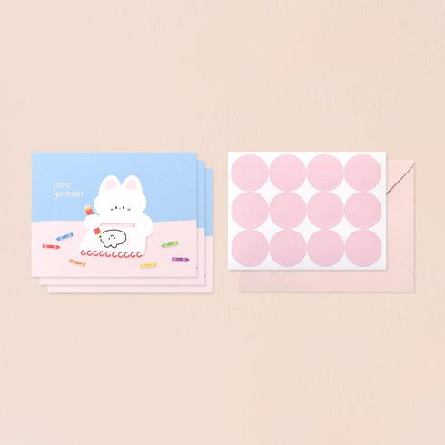 ver.2 36 36 36 Package Monolike Day-by-day Card, Gureum's Daily Life - Mix Mini Single cards, envelopes, stickers