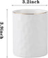 Ceramic Pen Holder Stand, Cup Pencil Holder Organizer for Makeup Brushes, Home Office Desk (White)