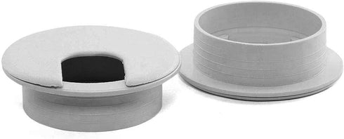 2pcs 2 Inch Desk Wire Cord Cable Grommets - Plastic Cover for Office PC Desk Cable Organizer (Grey-2Pcs)
