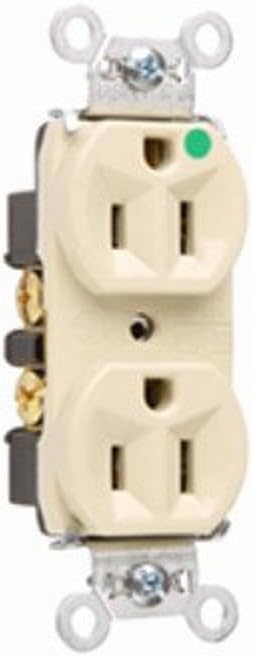 Legrand Pass & Seymour 8200HI 15 Amp Hospital Grade Heavy Duty Duplex Receptacle Outlet, Ivory (1 Count)