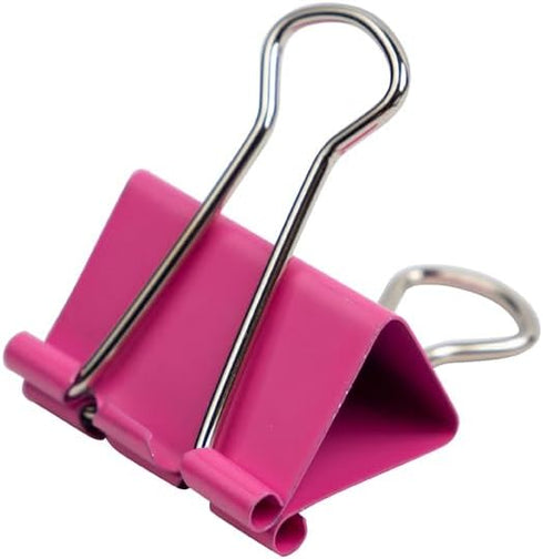64 JAM Plus Pink Medium Binder Clips + Size Rubberbands