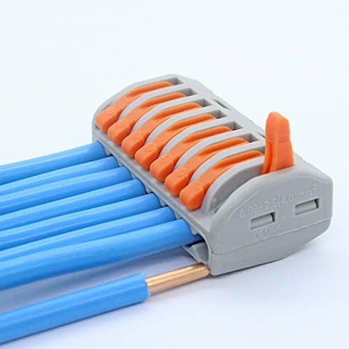 Tie Rod Nut Wire Connector, 8-Port PCT-218 Compact Terminal Cable Connect, 50 Pack