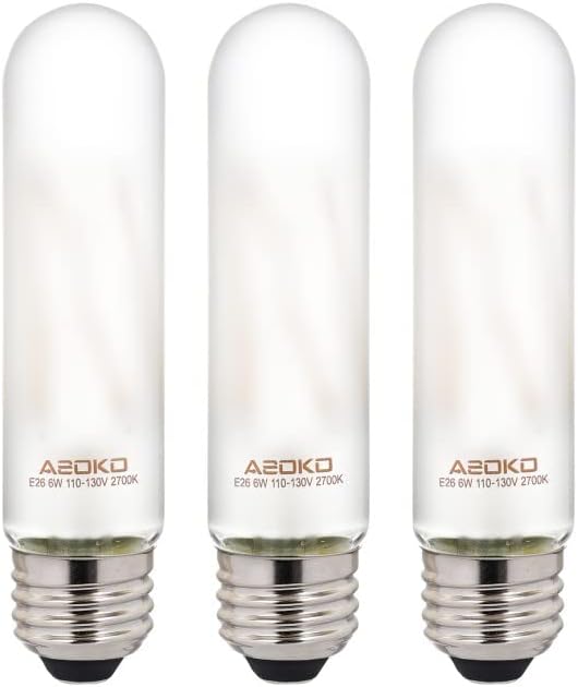 ASOKO T10 LED Frosted Bulbs, Warm White 2700K, 6W Dimmable, 60 Watt Equivalent, E26 Medium Base, 3 Pack