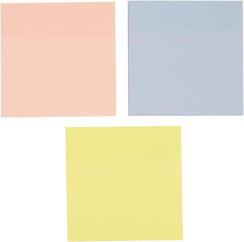 Paper Junkie 12-Pack 3x3-Inch Transparent Sticky Notes, 600 Sheets Total, Clear Plastic Self-Stick Sheets for Notes