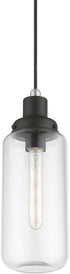 40614-04, Livex Lighting, Oakhurst, Mini Pendant, Black with Brushed Nickel Accent