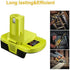 DM18RL Battery Adapter for Dewalt/Milwaukee to Ryobi, Convert Dewalt 20V Lithium Battery to Ryobi 18V Tools with USB