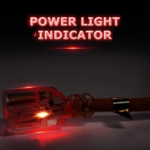 YOJOE 14/3 10 ft Black Outdoor Extension Cord, Heavy Duty Waterproof Lighted Power Cable