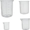 8 Pcs Plastic Graduated Beakers, Transparent Lab Measuring Cup, 50ml / 100ml / 150ml / 250ml Capacity, Clear Plastic