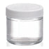 Wheaton W216903 Clear Glass 2oz Straight Sided Jar - With 53-400 White Polypropylene Poly-Vinyl Lined Screw Cap, Case