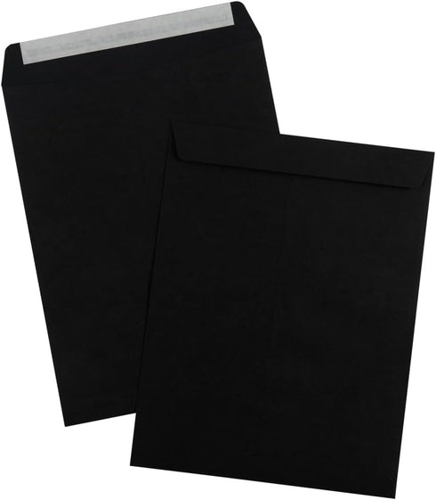 LUXPaper 10 x 13 Open End Envelopes | Peel & Press | Midnight Black | 80lb. Text | Qty 50