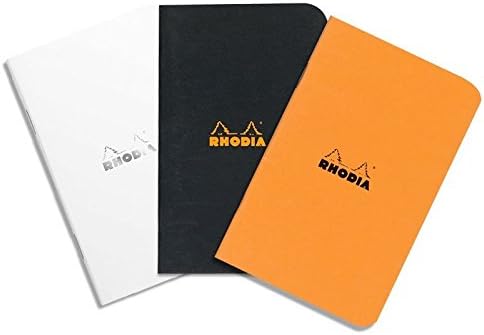 Rhodia Staplebound Orange Lined Notebook, 14.8 x 21cm (119188C)