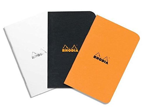 Rhodia Slim Staplebound Notebook - Graph 48 Sheets - 6 x 8 1/4 - White Cover (119181C)