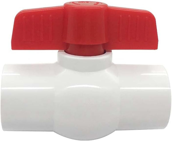 1Pcs 1-1/4 Inch PVC Ball Valve, Slip Shut-off Ball Valve Socket with Easy-Turn T-Handle for Irrigation Plumbing