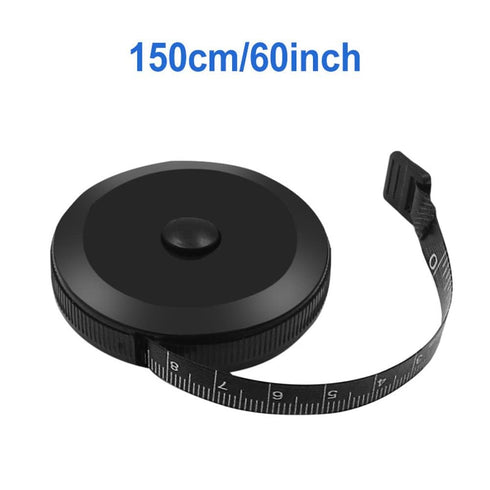 Black Tape Measure, Mini Measuring Tape, Automatically Retractable Soft Reusable Plastic Ruler
