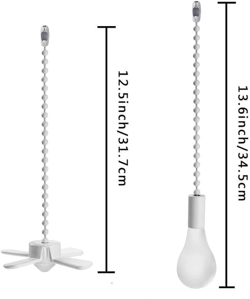 Bulb 13.6 Inches Set Ceiling Fan Pull Chain Extension Ornaments Chains with Decorative Light and Fan Cord Bronze Fan