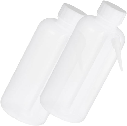 Luxshiny 2pcs Plastic Wide Mouth Wash Bottles Portable Squeeze Design for Smooth