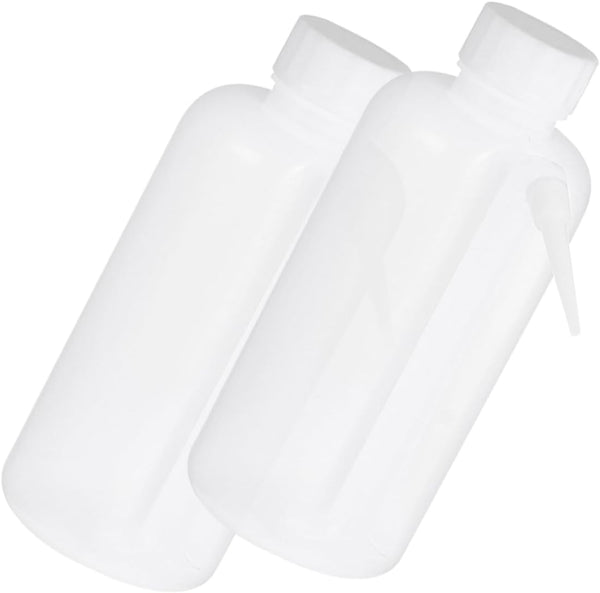 Luxshiny 2pcs Plastic Wide Mouth Wash Bottles Portable Squeeze Design for Smooth