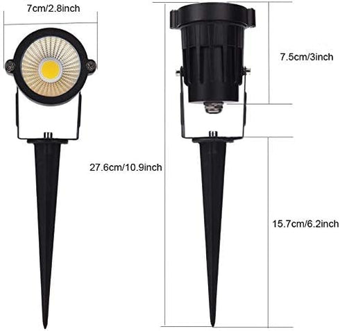 Youngine Pack 2, 12V 5W of Low Voltage LED Landscape Lights Waterproof Outdoor Walls Trees Flags Spotlights COB Garden