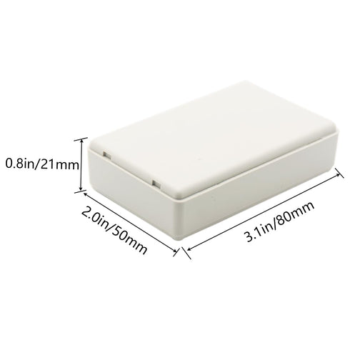Zulkit 5Pcs Project Boxes ABS Plastic Electrical Project Power Case Small Junction Box White 3.15 x 1.97 x 0.83 inch (80 x 50 x 21 mm)