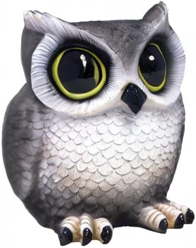 DWK Grey Owl Makeup Brush Holder Organizer Caddy, Handmade Makeup Organizer for Vanity, 4"