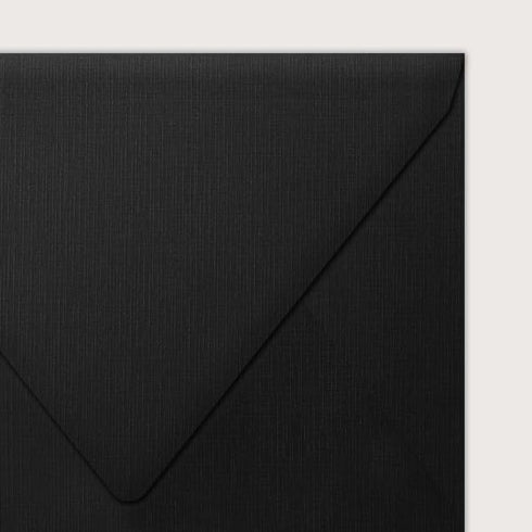 LUXPaper 4Bar A1 Contour Flap Invitation Envelopes | Black Linen | 3 5/8" x 5 1/8" | 80lb. Text | 50 Qty