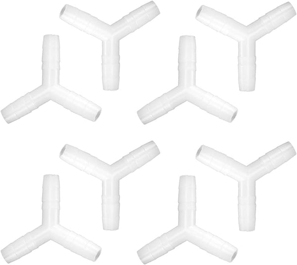 Joywayus Plastic Hose Barb 9mm - Equal 3 Way Y Shaped Fitting Tube Adapter, Pack of 8