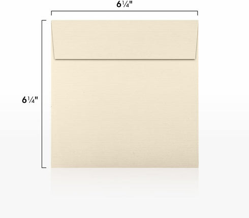LUXPaper Square Invitation Envelopes | Natural Linen | Peel & Press | 6 1/2" x 6 1/2" | 80lb. Text | 50 Qty
