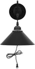 Set 2 Plug in Wall Sconces, Vintage Plug in Wall Lamp of with On/Off Switch, Metal Black Industrial Wall Mounted Light