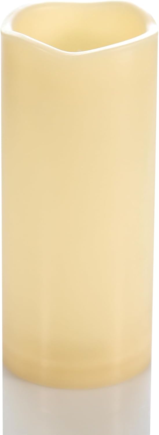 Outdoor Waterproof Battery Operated 3'' x 7'' Flameless Pillar Candle with Timer for Wedding Party Halloween