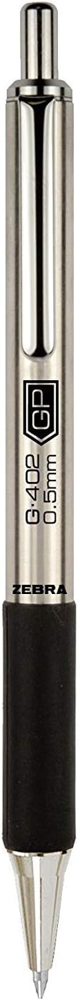 Zebra Pen G-402 Retractable Gel Pen & Refills, Fine Point 0.5mm, Black Ink, 2 Pens and 6 Refills