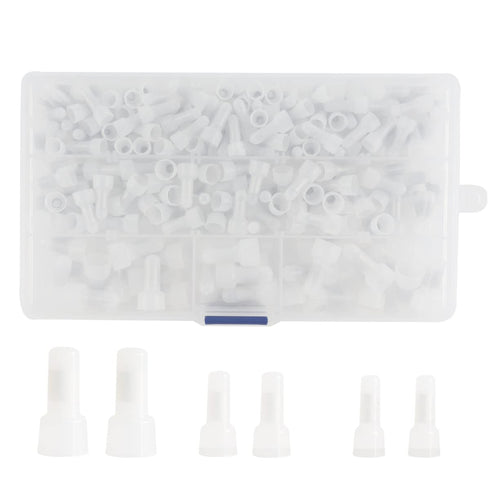 250pcs Closed End Crimp Connector Kit, Aluminium Core and Nylon Wire Connectors for 22-10 Gauge