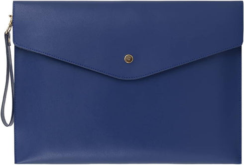 Wonderpool A4 Real Leather Multifunction Portfolio Envelope File Holder for Document Organizer and Tablet Case