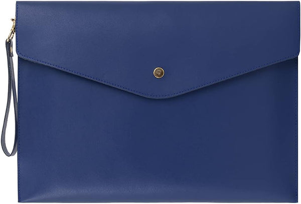 Wonderpool A4 Real Leather Multifunction Portfolio Envelope File Holder for Document Organizer and Tablet Case