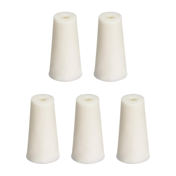 Solid Lab Rubber Stoppers Drilled Silicone Plugs, 5Pcs for 8-12mm Glass Ports