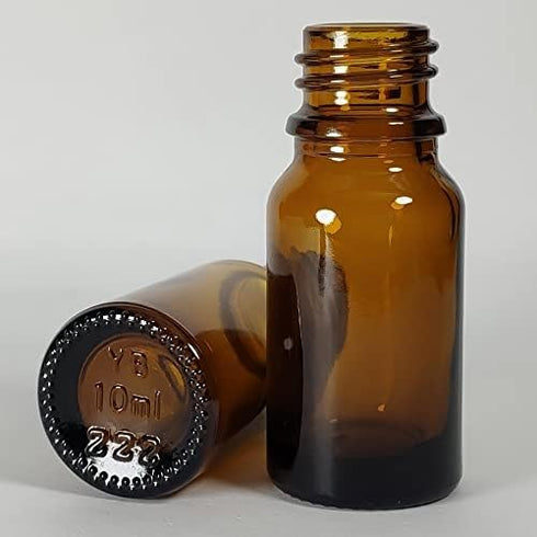 48Pack 1/3oz (10ml) Boston Glass Bottle, Essential Oil Bottle with Lid for Perfume, Aromatherapy, Lab Refillable Sample
