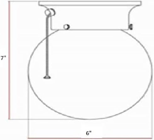 Millbridge 6 Inch Closet 519264 Design House Globe Diameter Indoor Ceiling Light Fixture with Pull Chain, for Bedroom
