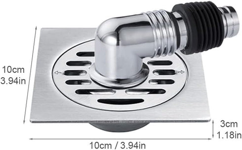 Floor Drain Cover, Washing Machine Floor Drain Cover, Garage Floor Drain Shower Drain Cover with Pipe Connector, Drain Cover for Kitchen, Bathroom and Laundry(Silver) by Xiaokeis