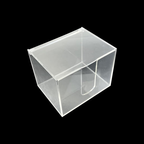 1PC U-Slot Dental Bib Dispenser Storage Box with Cover, Durable Acrylic Dental Bib Organizer Transparent Plastic Holder