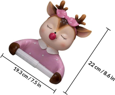 Homoyoyo Cartoon Toilet Paper Holder Roll Paper Rack Cute Deer Design Wall Mounted Tissue Storage Bathroom Accessory
