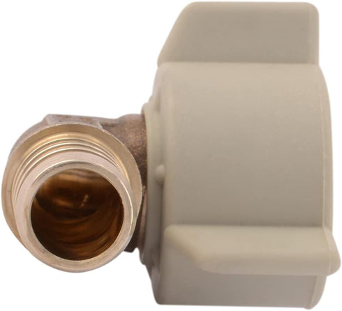 SharkBite 1/2 Inch NPSM Crimp 90 Degree Swivel Adapter Elbow, Brass Plumbing Fitting