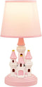 Ecliptix Kids Table Lamp, Adorable 14 Inch Castle Style Kids Desk Lamp, Pink