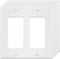 2-Gang White Decorator Wall Plate Cover for Double Switch, Outlet, Dimmers, USB, GFCI, Electrical Faceplate (4-Pack)