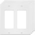 2-Gang White Decorator Wall Plate Cover for Double Switch, Outlet, Dimmers, USB, GFCI, Electrical Faceplate (4-Pack)