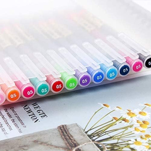 Premium Gel Ink Fine Point Pens, 0.5mm Ballpoint Pen for Japanese Office School Stationery Supply (12 Packs)