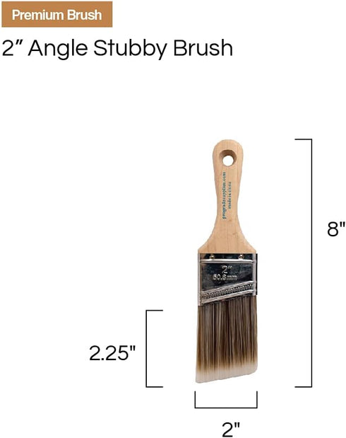 Vermeer 4-Pack Paint Brushes, 2" Angle Stubby Brushes for All Latex and Oil Paints & Stains, Home Improvement
