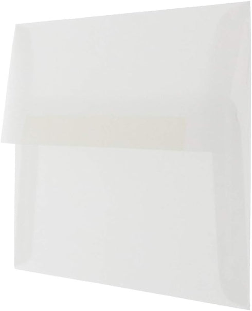 JAM PAPER A9 Translucent Vellum Invitation Envelopes - Clear, 5 3/4 x 8 3/4, 50/Pack